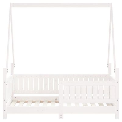vidaXL Okvir za dječji krevet bijeli 70 x 140 cm od masivne borovine