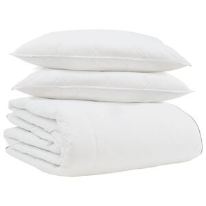 vidaXL Zimska pokrivača s jastukom 3 pcs Bijelo Perje