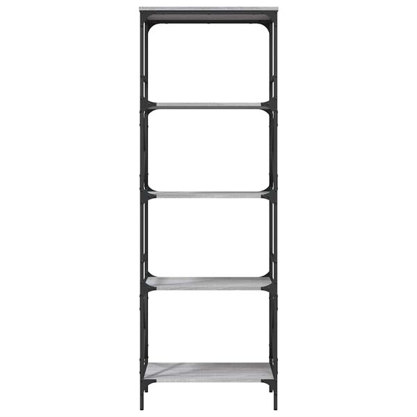 vidaXL Regal za knjige 5 razina siva boja hrasta 59x35x171 cm drveni
