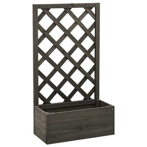 vidaXL Vrtna sadilica s re&scaron;etkom siva 50x25x90 cm od masivne jelovine