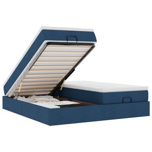 vidaXL Otomanski okvir kreveta s madracima plavi 180x200cm od tkanine