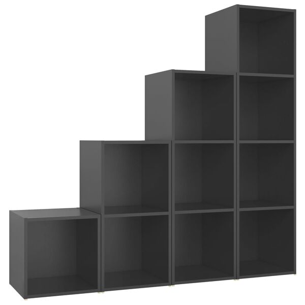 vidaXL 4-dijelni set TV ormarića sivi od konstruiranog drva