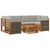 vidaXL Set vanjskih sofa 7 kom. Prirodna i svjetlosiva