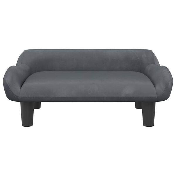 vidaXL Krevet za pse tamnosivi 70x40x24 cm baršunasti