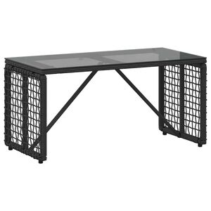 vidaXL Vanjski stol Crna 80 x 40 x 40 cm PE Rattan i Staklo