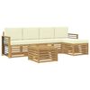 vidaXL Set vanjskih sofa 6 pcs Bijela i krem 59 x 59 x 37 cm Poliester