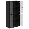 vidaXL Highboard Crni hrast 68 x 37 x 142 cm Konstruirano drvo