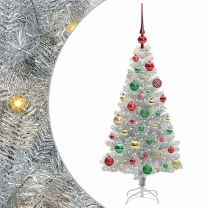 vidaXL Božićno drvce Srebrno 120 cm PET