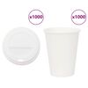 vidaXL papirnate &scaron;alice za kavu s poklopcem 1000 kom 12 oz 300 ml