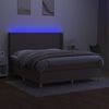 vidaXL Krevet box spring s madracem LED smeđesivi 180x200 cm tkanina