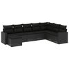 vidaXL 8-dijelni set vrtnih sofa od poliratana s jastucima crni