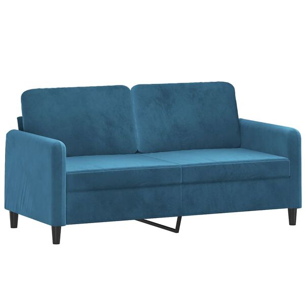 vidaXL 3-dijelni set sofa s jastucima plavi baršunasti
