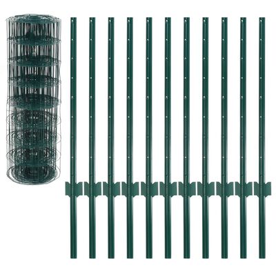 vidaXL Euro ograda 20 x 0,8 m čelična zelena