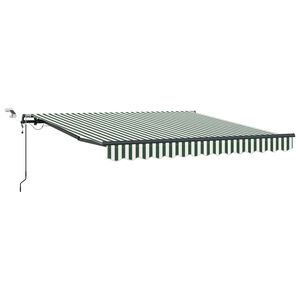 vidaXL Povlačivi tende Zelena i bijela 350 x 250 cm Poliester