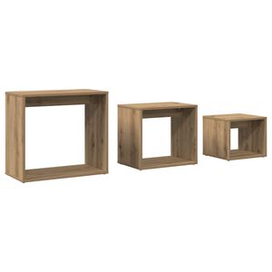 vidaXL Uklapajući stolići boja hrasta artisan 3 kom konstruirano drvo