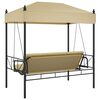vidaXL Vrtna ljuljačka klupa sa baldahinom pijeska čelika
