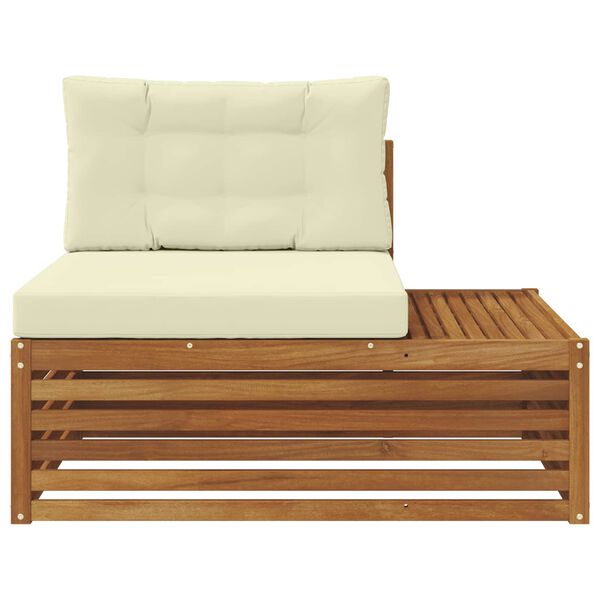vidaXL Vanjski krajnji kauč s jastukom Prirodna 115 x 83 x 73 cm