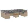 vidaXL 11-dijelni set vrtnih sofa od poliratana s jastucima bež