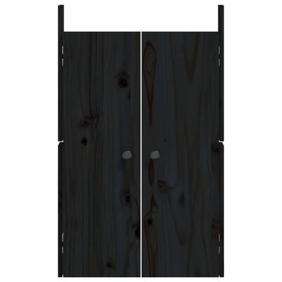 vidaXL Vanjska kuhinjska vrata crna 50x9x82 cm masivna borovina