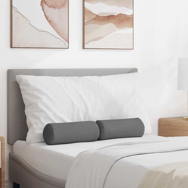 vidaXL Valjkasti jastučići 2 pcs Tamno siva Ø 15 x 40 cm tkanina