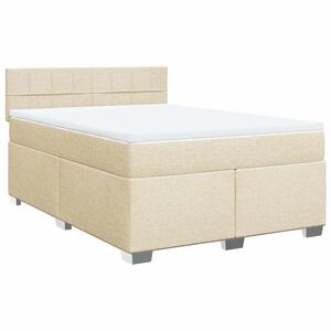 vidaXL Krevet s oprugama i madracem krem 140 x 190 cm od tkanine
