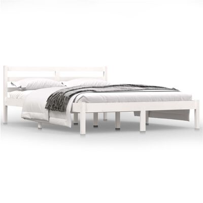 vidaXL Okvir za krevet od masivne borovine 140 x 190 cm bijeli