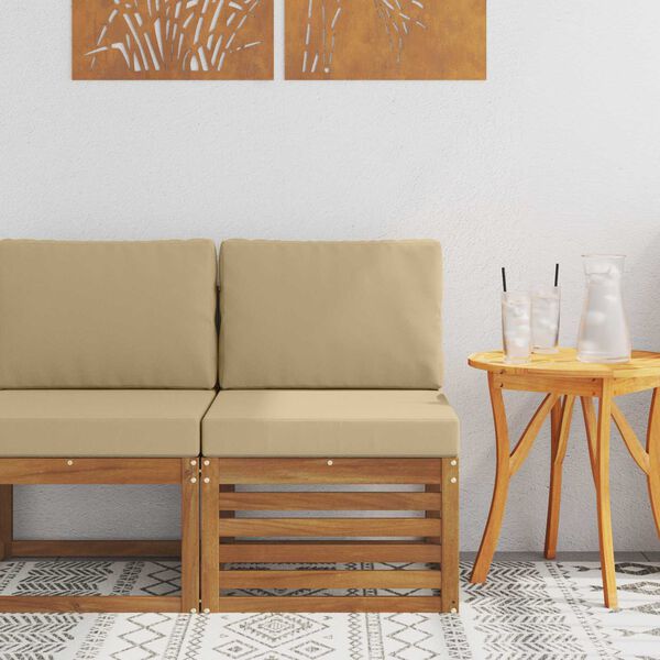 vidaXL Srednja sofa za van Čvrsto drvo akacije Prirodna