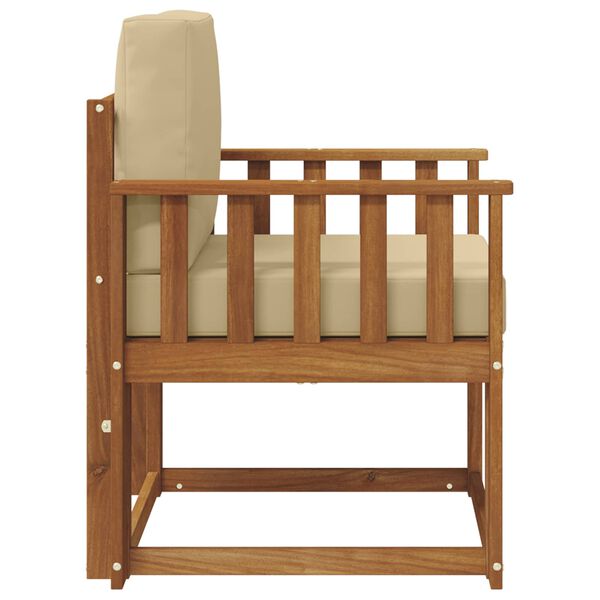 vidaXL Vanjski kauč Čvrsto drvo akacije i poliester Prirodna