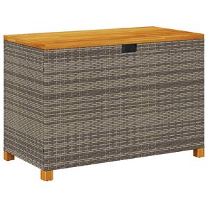 vidaXL Vrtna kutija za pohranu siva 110x55x63cm poliratan drvo bagrema