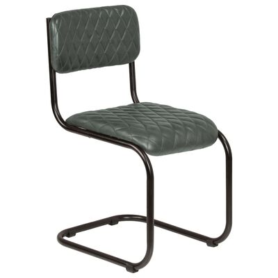 vidaXL Blagovaonske stolice od prave kože 2 kom sive