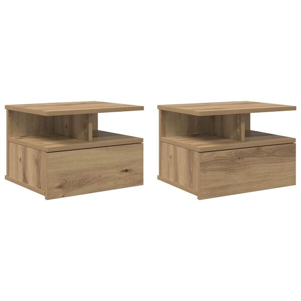 vidaXL Lebdeća noćna ormarić 2 pcs Umjetnički hrast 40 x 31 x 27 cm