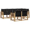 vidaXL Set vanjskih sofa s jastukom 7 pcs Bijela i crna