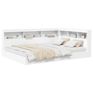 vidaXL Krevet s policama Bijelo 140 x 200 cm Konstruirano drvo