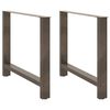vidaXL Noge za blagovaonski stol Prirodni čelik 2 kom 90 x (72-73) cm Čelik