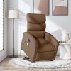 vidaXL Električni masažni naslonjač na podizanje od tkanine smeđi