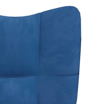 vidaXL Stolica za opuštanje s osloncem za noge plava baršunasta