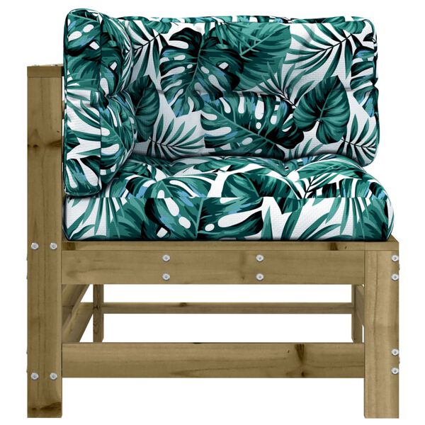 vidaXL Kutna sofa od impregnirane borovine s jastucima