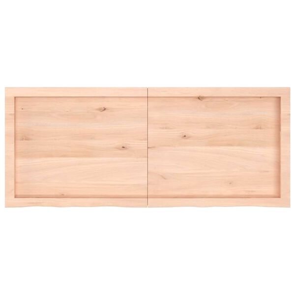 vidaXL Zidna polica 120x50x(2-6) cm neobrađena masivna hrastovina