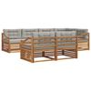 vidaXL Set vanjskih sofa s jastukom 7 pcs Prirodna i svijetlo siva