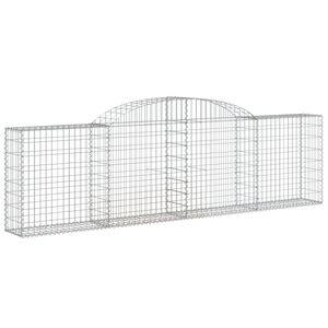 vidaXL Gabionska ko&scaron;ara s lukom 300x30x80/100 cm pocinčano željezo
