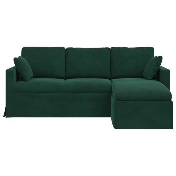 vidaXL Sofa Tamnozelena 198 x 134 x 80 cm Bar&scaron;un