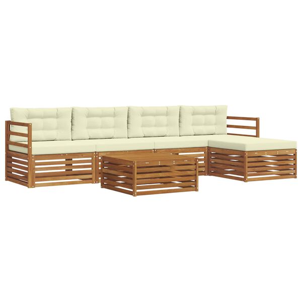 vidaXL Set vanjskih sofa s jastukom 6 pcs Prirodna i krem