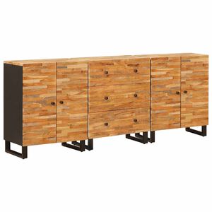 vidaXL Kreveta 3 kom. 60 x 33 x 75 cm Čvrsto drvo manga Smeđa