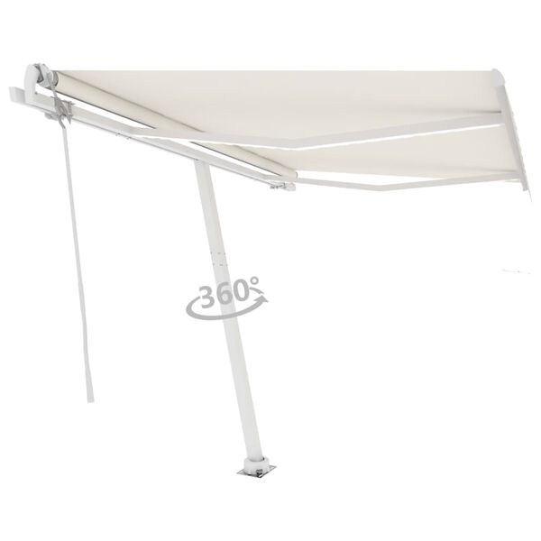 vidaXL Automatska tenda sa senzorom za vjetar LED 350x250 cm krem