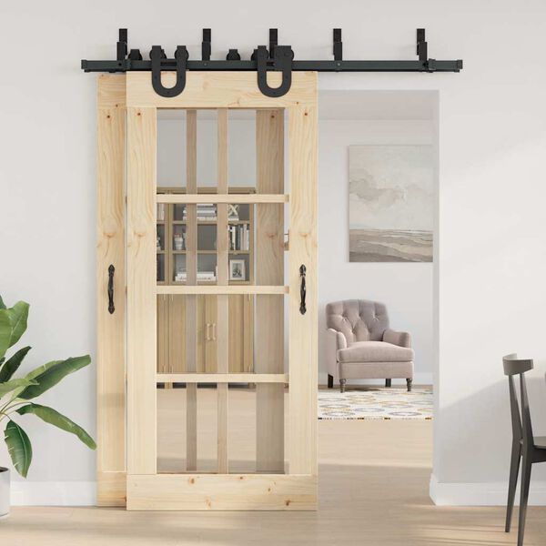 vidaXL Pribor za klizna vrata 183 cm čelični crni