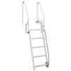 vidaXL Ljestve za pristani&scaron;te s 5 stepenica Srebrno 58 x 77 x 191 cm