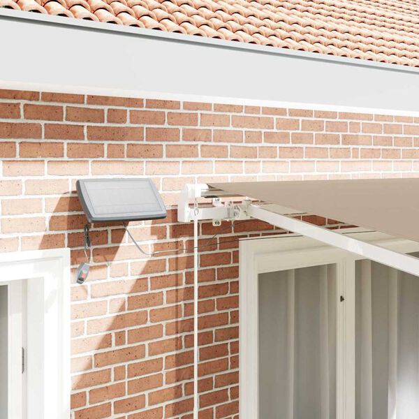 vidaXL Skrovita tenda S LED lampica Bež 350 x 250 cm Tkanina i čelik