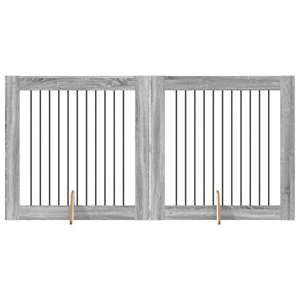 vidaXL Igraonica za pse 2 pcs Sivi Sonoma 100 x 100 cm Cinkani čelik