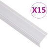 vidaXL Rubnjaci za stepenice L-oblik 15 kom aluminijski 90 cm srebrni