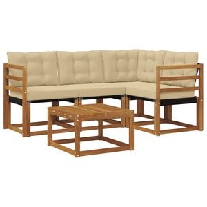 vidaXL Set vanjskih sofa s jastukom 5 pcs Prirodna i bež